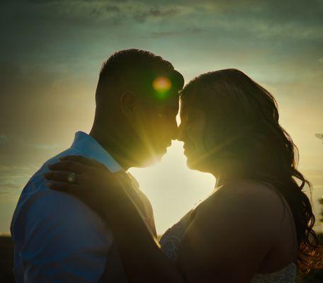 Beautiful couple captured at sunset