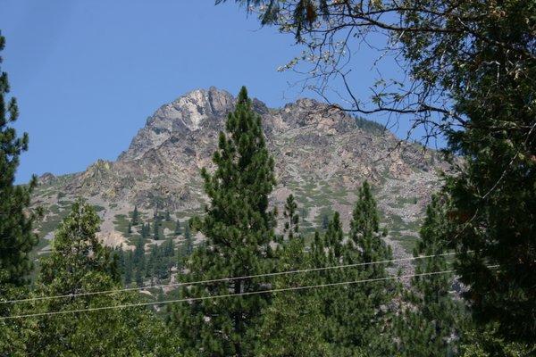 View of the majestic Sierra Buttes from front deck and dining area.