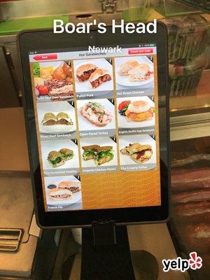 Order via screen