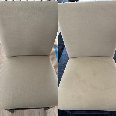 Dining chair, before and after