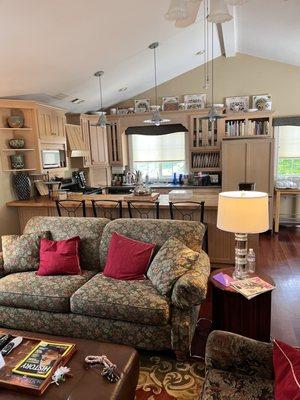 Bedroom upstairs has its own living room, dining room, and kitchen space