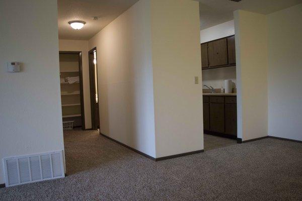 Kitchen and hallway of 1 bedroom medium