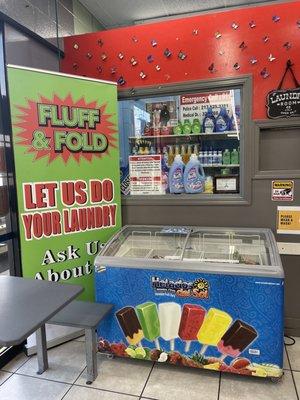 Little store inside the laundry mat