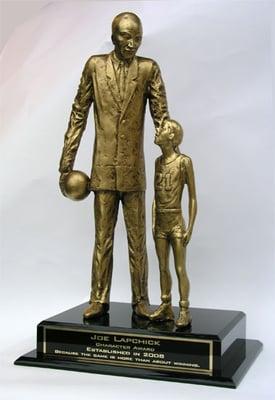 One of our many custom made bronze trophies for Joe Lapchick.