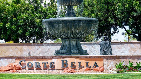 Corte Bella is a Del Webb retirement community that closely resembles a country club. Gated and 55+. One clubhouse. Homes priced above avg.