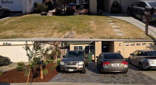 Front yard before and after