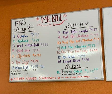 Updated Food and Boba menus