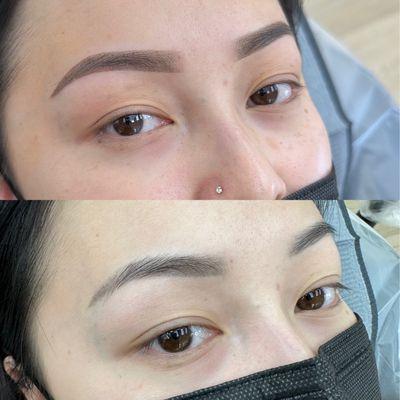 Ombré Powder Brows, client has old work done by another artist