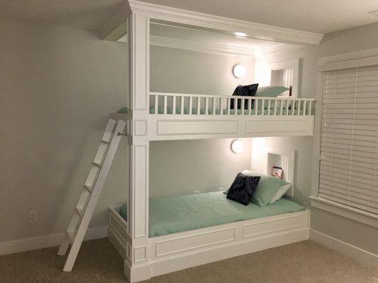 Custom Designed Twin XL Builtin Bunk Bed