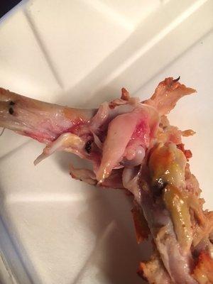 Raw chicken that was delivered to me house!  Owner wanted to argue with me about getting a refund.  DISGUSTING!