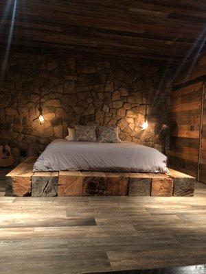 The dreamiest bed inside the Lodge