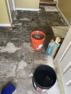 Floor after removing tile