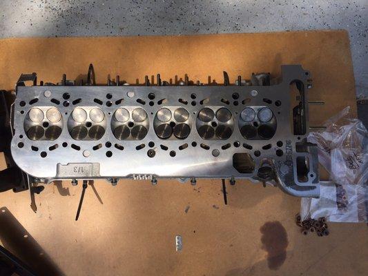 Clean milled 528 series BMW head, replaced all the valve seals and one bad exhaust valve