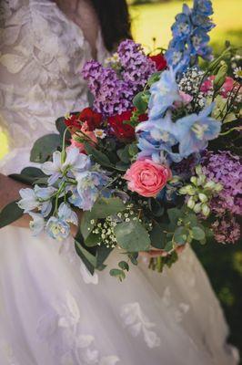 Colorful bridal bouquet