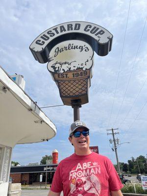 Happy hubby getting Custard cup