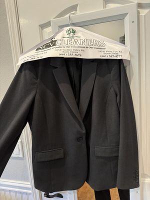 Dry cleaned suit