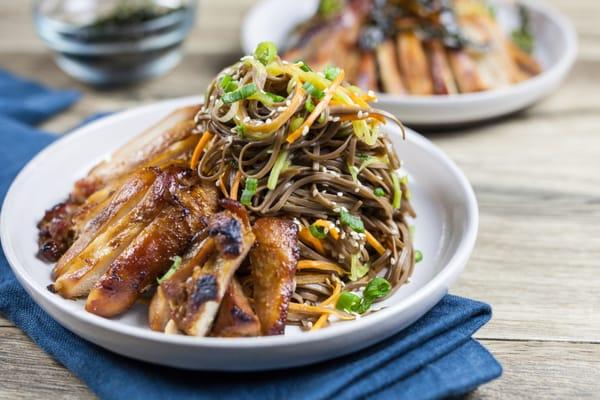 Soba Noodle Bowl with Miso Honey Chicken