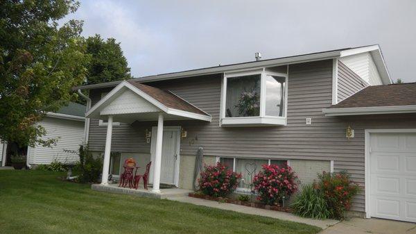 45 foot gutter installation and 32 foot on the garage.  American Seamless Rain Gutters Helena