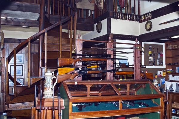 Many antique firearms on display and for sale