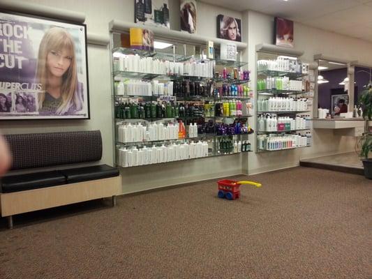 Wall of shampoo.