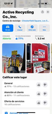 Es  el lugar Donde  recycle basura   No se recomienda  Es muy caro los precios.  Nunca vallan allí en este lugar