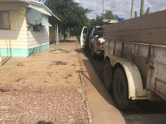 Truck and trailer.