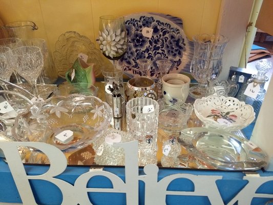 Variety of glass items