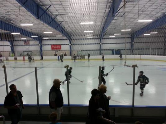 Well lit rink although the safety netting above the glass impedes your vision a tad, and sucks for taking pictures.