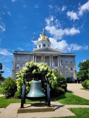 Duplicate Liberty Bell in front of NH State house