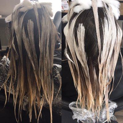 Processing Balayage done by Melissa