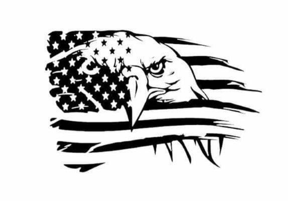 Flag and Eagle Decal