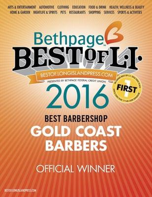 Voted Long Island's Best Barbershop 2016