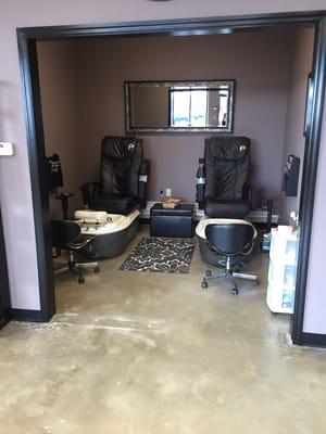 We have two Pedicure stations in a semi private area.