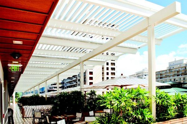 Louvered Roof Systems from White Aluminum