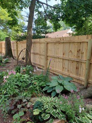 6' Solid Treated Dog Ear Wood Privacy Fence