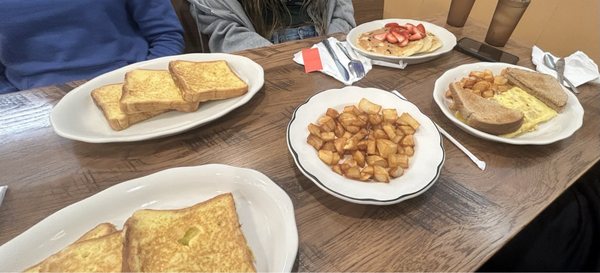 Meat Lovers omelette, French toast, home fries.