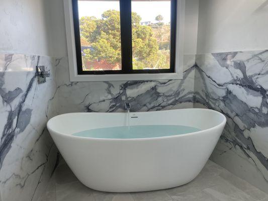 Large Free standing bathtub remodel