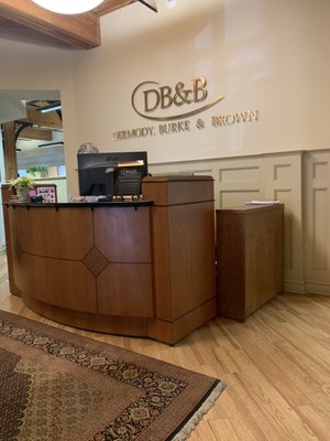 Front desk reception and waiting area