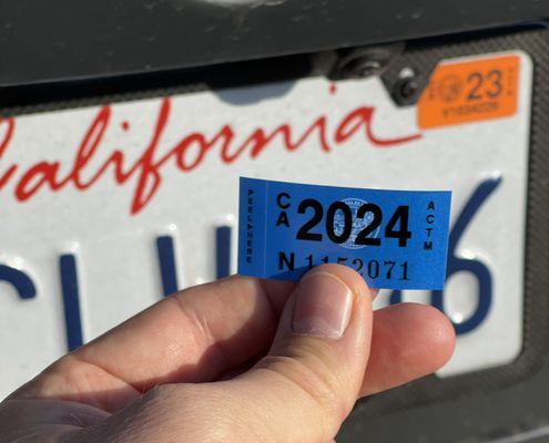 DMV registration renewal and DMV title transfers processed here. Stop by our office and pickup your new 2024 DMV tags.