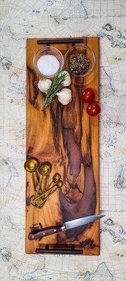 Spalted Cuban Mahogany Cutting Board with Resin