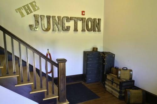 The foyer at Wordalot Web Design in the historic Junction building in downtown Black Mountain, NC.