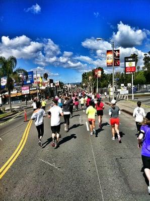 Running along Melrose Street