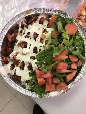 HAlal chicken over rice salads White sauce and Barbecue sauce$8.00