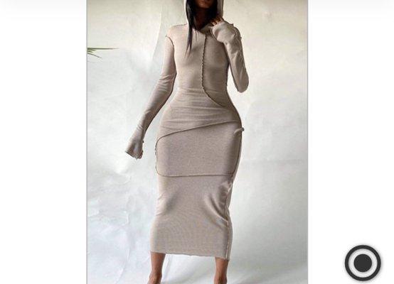 women's hoodie nude color fitted dresses