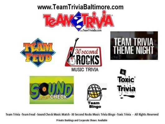 Team Trivia Baltimore Assorted Trivia Style Shows Available