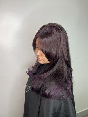 Violet hair by @amanda__hair_makeup