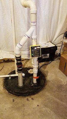 Emergency back-up sump pump.