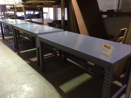 Steel-top workbenches