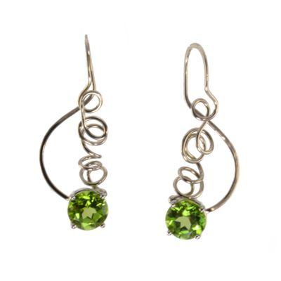 Rising tendrils of gold enchant sparkling apple green Peridots in this elegant JBG signature design style.