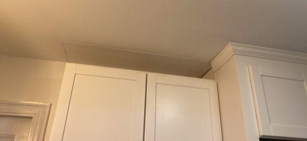 They didn't finish installing the cabinets up in this spot. No idea why not.